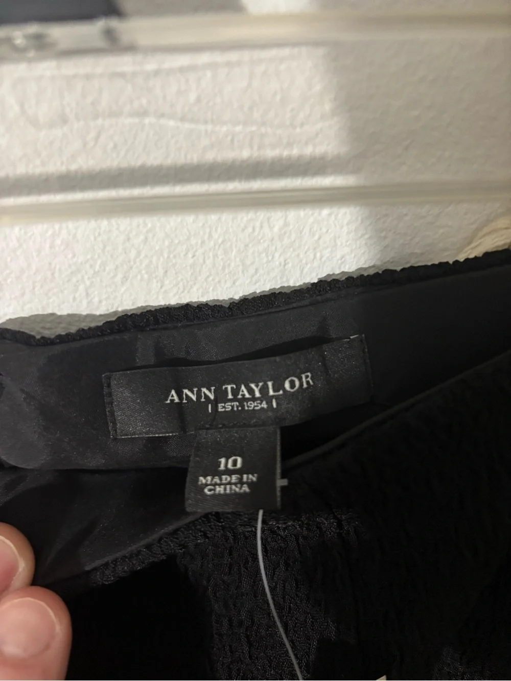 Ann Taylor Black Textured Pencil Skirt
